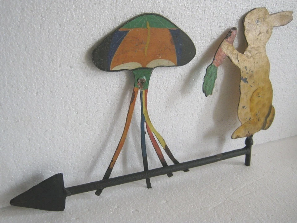 Iron hand made Rabbit cutout weather vane , Weathervane - Image 3 of 4