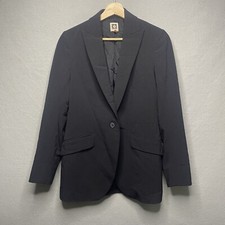 Anne Klein Women  s Single Button Stretch Black Blazer Office Business Casual 4