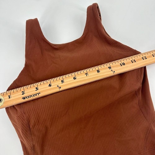 Lululemon Womens 2 Align Ribbed High-Neck Cropped Tank Top Brown Stretch LW1DVNS - Picture 7 of 7