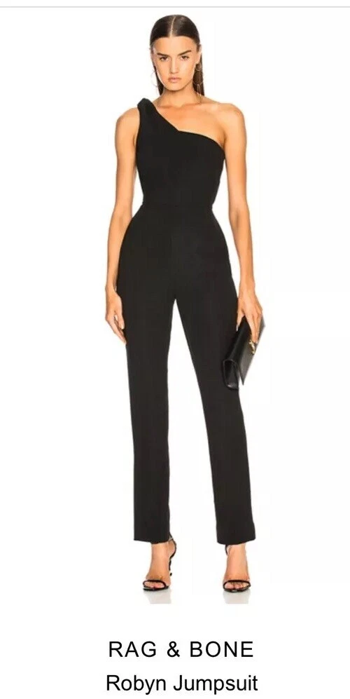 Rag & Bone Robyn Straight Leg Jumpsuit, Black, 12 $595
