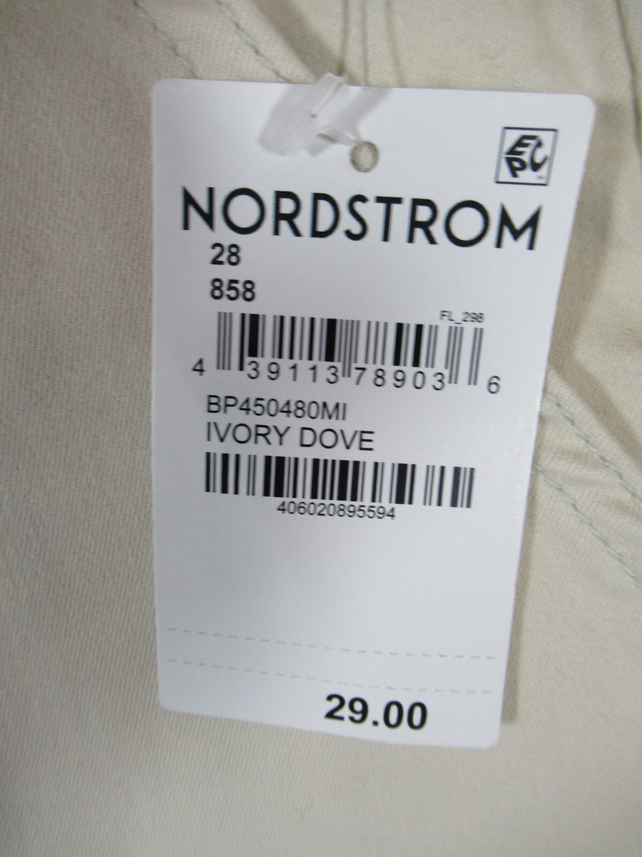 NEW BP Nordstrom High Rise Cut-off Shorts Women 28 Ivory Raw Hem