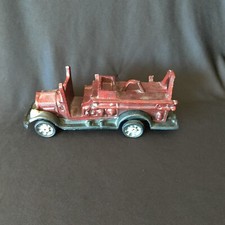Vintage Cast Iron Red Fire Truck No Ladder 10L x 3.5T x 3W