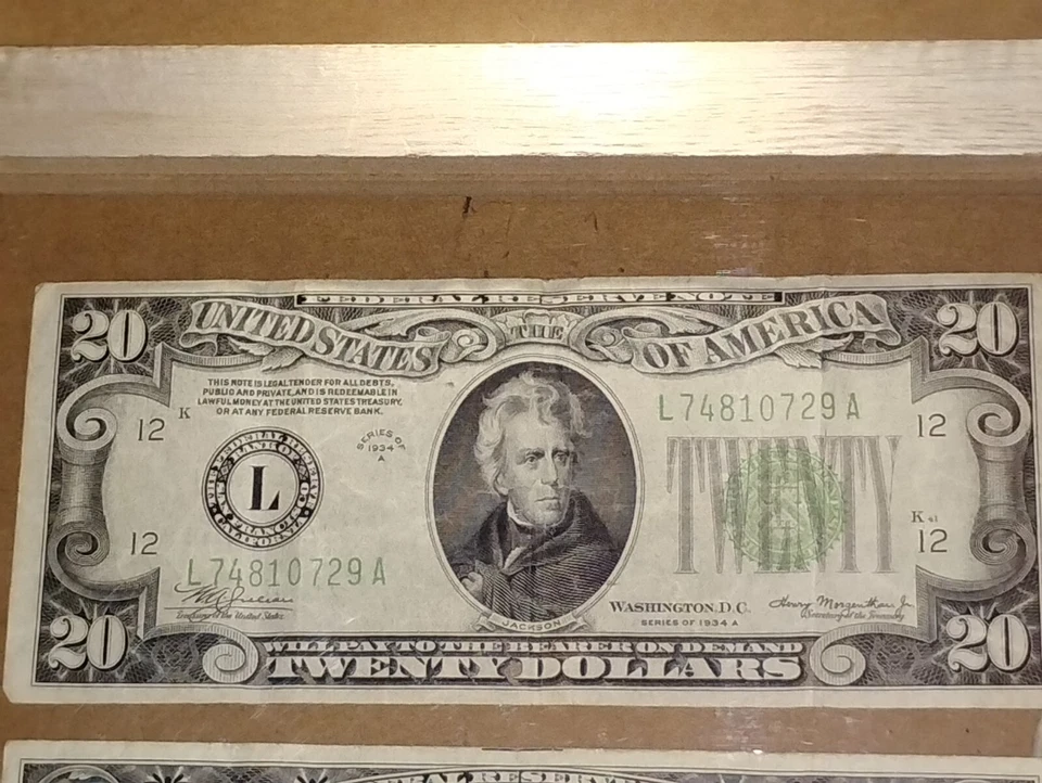 Old US Currency 20$ And 5$ Bills Framed. A Piece Of History 1935&1950 - Image 4 of 4