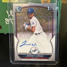 2023 Bowman Chrome Joendry Vargas 1st auto /150 Mojo Refractor #CPA-JV Dodgers