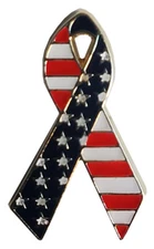 USA United States Flag Ribbon Stars & Stripes Motorcycle Hat Cap Lapel Pin 