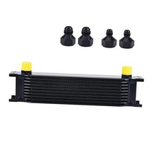 Oil Cooler, 10AN Stacked Plate Transmission Engine Cooler Universal 10 Row