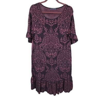Peruvian Connection Size Small Knit Unlined Half Sleeve Round Neck Women's Dress