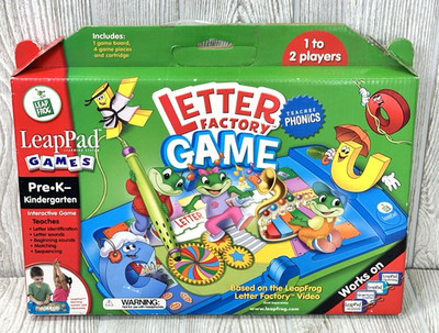 Leap Frog LeapPad Pre-K Kindergarten Letter Factory Board Game NOS 1-2 Players