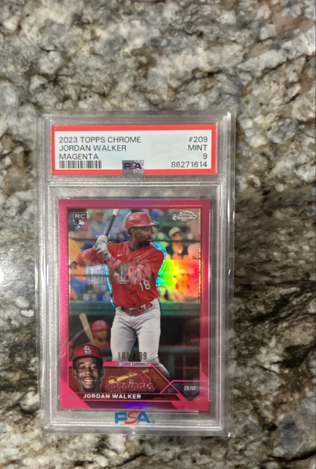 2023 Topps Chrome JORDAN WALKER  #209 Magenta Refractor Rookie #/399 RC PSA 9