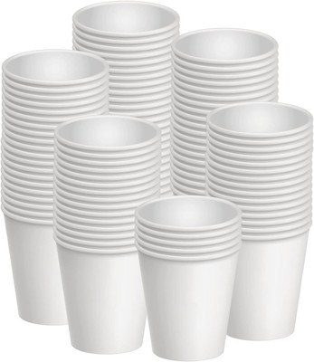 Axe Sickle 100 Pcs 8 Oz Disposable Paper Cups, 8 Ounce (Pack of 100), White 