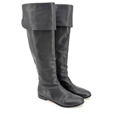 Jimmy Choo Mitty Flat Black Over the Knee Boot  EU 38.5 US 8  8.5