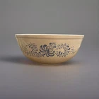 Pyrex Homestead Brown/Blue Mixing Bowl #404, 4 Quart, Made in USA Nice!