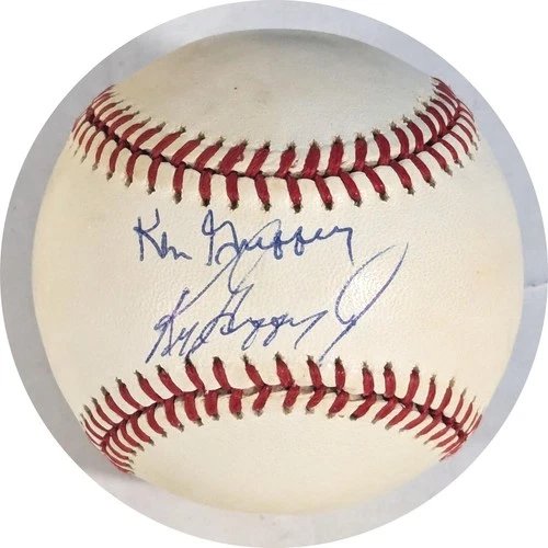 Ken Griffey Jr/ Ken Griffey Sr Autographed AL Brown Baseball JSA CK18246
