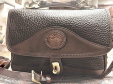 Vintage Dooney Bourke All Weather Leather Crossbody Duck Purse Black Pebbled
