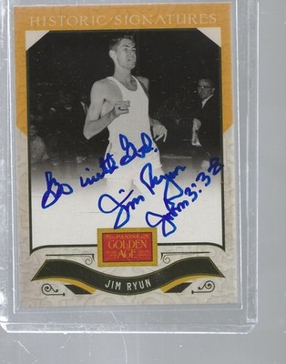 2012 Golden Age Historic  ON CARD Signatures JIM RYUN Track WR Mile HOF SUB 4