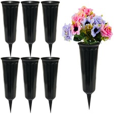 Memorial Floral Vases, Cemetery Vase, Headstones Flower Holder, Grave Black