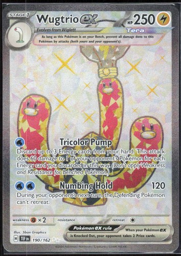 Wugtrio ex 190/162 Holofoil Ultra Rare Temporal Forces NM Pokemon