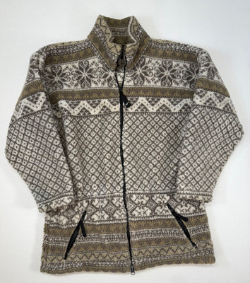 VTG 90's Helly Hansen Deep Pile Fleece Sherpa Jacket Fair Isle XS Zip Y2K USA