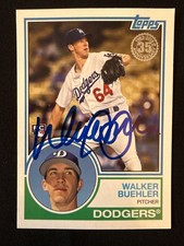 2018 Topps 83 Design Walker Buehler Signed Rookie Card 83-2 Dodgers Autograph RC. rookie card picture