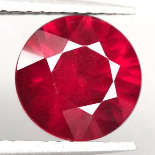 1.38Ct. Natural Rhodolite Garnet Red Pink Round Facet Unheated Africa Luxurious!