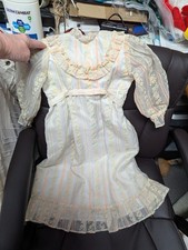 Vtg KIDS Girls LACE/SATIN CHRISTENING/FLOWER GIRL DRESS hand sown