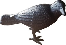 NACH Cast Iron Crow Statue, Head to Side Raven, Large Garden Statues, Black
