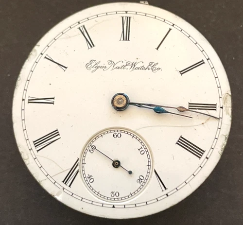 Antique 1895 Elgin Grade 73 Pocket Watch Movement Parts/Repair 18s 7j USA