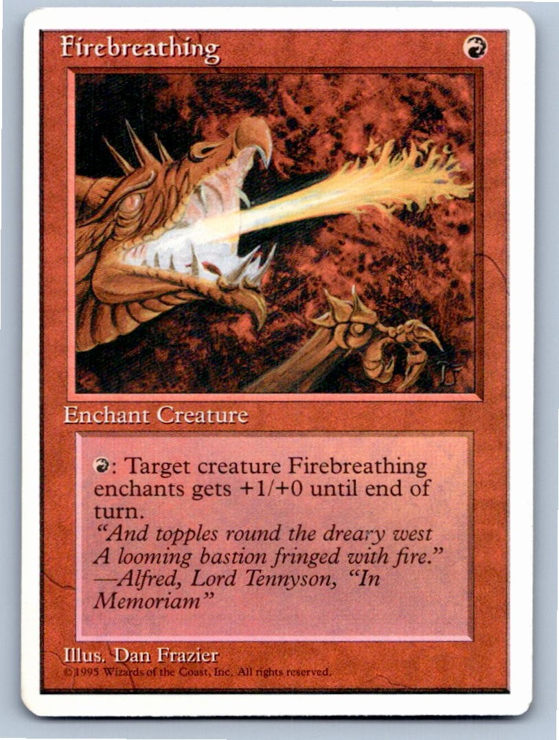 1995 MAGIC: THE GATHERING FIREBREATHING FOURTH EDITION COMMON LP A40429 FREE S&H