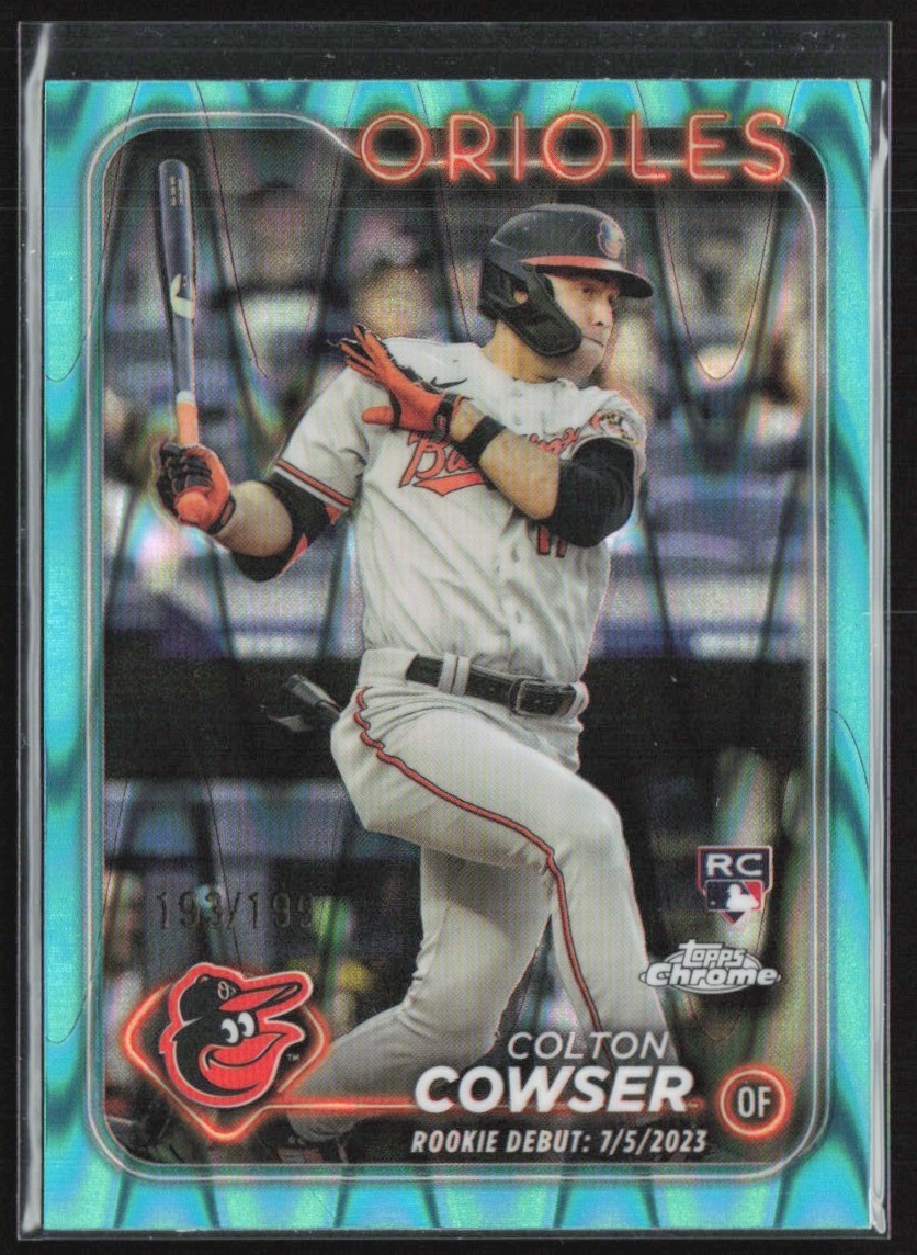 Colton Cowser 2024 Topps Chrome Update Aqua Raywave RC /199 #USC154 Baltimore