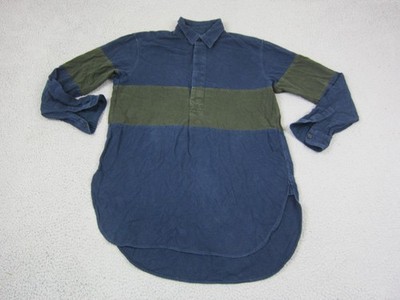 JW Anderson × Uniqlo Polo Shirt Adult Medium Blue Flannel Rugby Long Sleeve