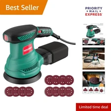 5-Inch Random Orbital Sander - 13000 RPM, Ergonomic Design with Dust Collection