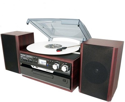 Boytone BT-24DJM Bluetooth Classic Style Record Player Turntable with AM/FM, CD