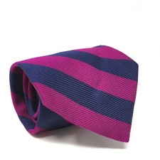 Brooks Brothers Makers Classic Tie Purple Indigo Striped Silk Made USA Necktie