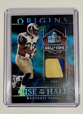 2023 Panini Origins Marshall Faulk Rise To The Hall /25 #RH-MF Player Worn HOF 