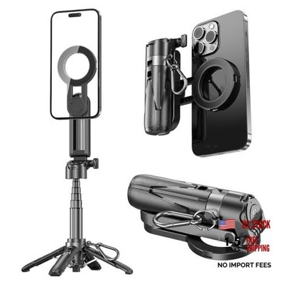 4 in 1 Magnetic Tripod Pocket Selfie Stick Extendable Cell Phone Stand Black