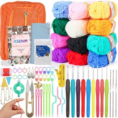 Crochet Kit with Step-by-Step Video Tutorials，Premium Bundle Includes 12 Roll...