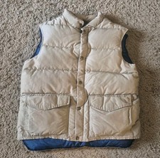 Vintage 80s-90s Woolrich Down Puffer Vest Mens Large Tan Full Zip Snap Puffer
