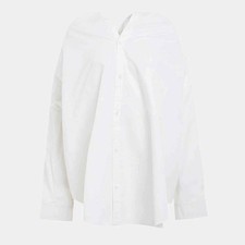 Balenciaga White Cotton Knotted Vareuse Shirt S