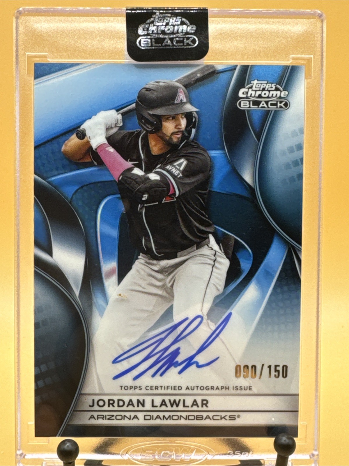 2025 Topps Chrome Black Blue Auto Jordan Lawlar #CBA-JLA Diamondbacks/150