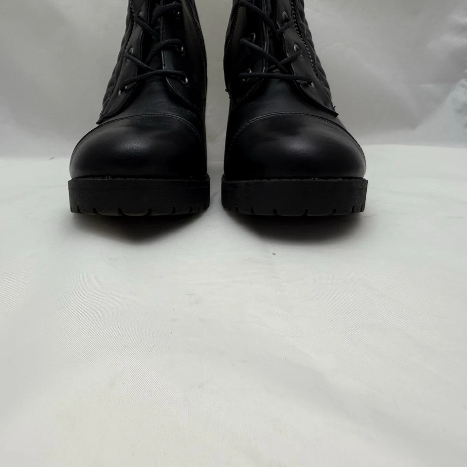 Botas Rampage Harrison negras acolchadas con cordones para mujer 8,5 M tacón bloque tobillo Foto 3 de 4