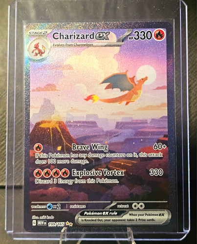 Pokemon TCG Charizard ex SIR 199/165 SV Scarlet & Violet 151 Full Art Holo