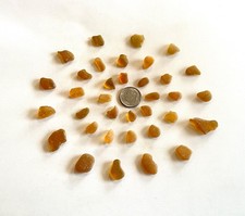 Beach Sea Glass 30 pieces Bright Golden Yellow Genuine Surf-tumbled Mendocino CA
