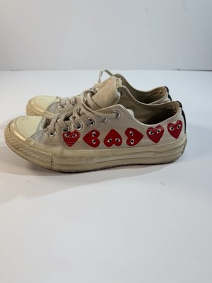 Comme des Garcons PLAY Converse Chuck Taylor Low Hearts Mens 6 CDG