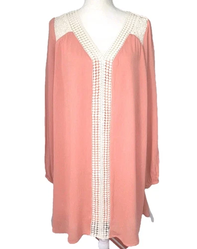 OFF WHITE Entro materiale garzato colore pesca corallo bianco sporco uncinetto nuovo con etichette taglia L foderato