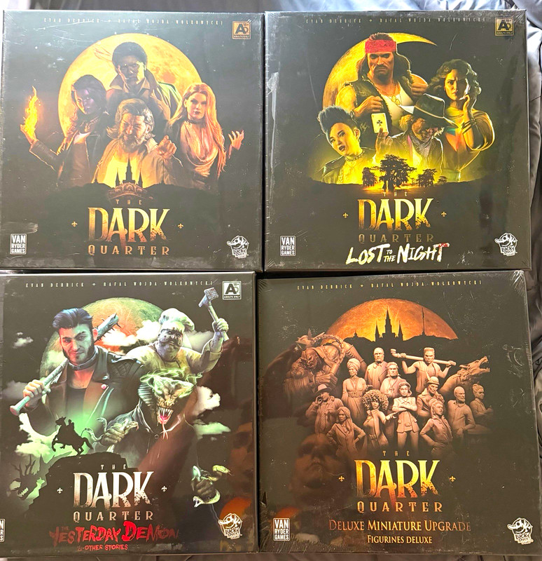 Van Ryder Games The Dark Quarter Expansions Lot Miniatures Upgrade Tokens Coins