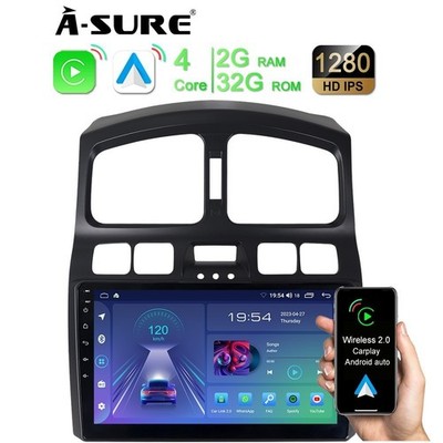 Apple CarPlay Android 12 Car Stereo Radio 32G GPS for Hyundai Santa Fe 2000-2005