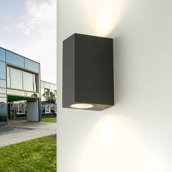Wandlampe AußEn Anthrazit Up Down Haus IP44 GU10 Modern Aluminium AußEnleuchte-image
