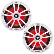 2x Infinity Reference 6.5" Coaxial 225 Watt Waterproof White Marine LED Speakers