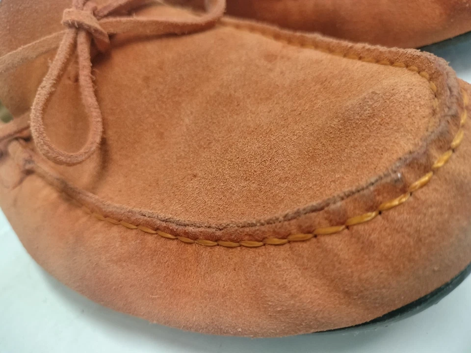 Polo Ralph Lauren Hombre Sin Cordones Naranja Gamuza Borlas Zapatos 11.5 Hecho en España Foto 3 de 4