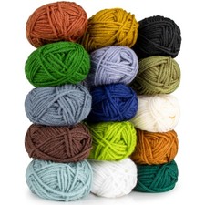 15 Pack x 20g Acrylic Yarn - Soft Knitting Yarn for Crocheting for Crafts Ske...